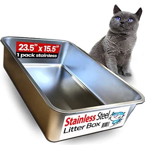 large stainless steel litter box|stainless steel kitty litter boxes.